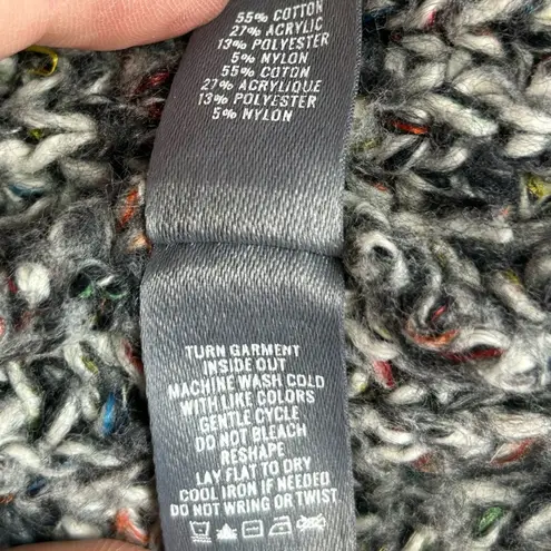 Aerie  Gray Chunky Knit XL Sweater Confetti Threads Lace-Up Pullover