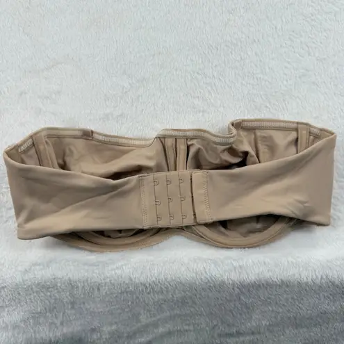 Delimira Strapless Bra Beige Underwire Padded Comfort Lift Support US 34D Tan Size undefined
