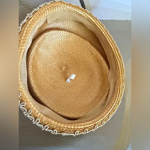 Vintage Gold Church Derby Fascinator Hat Sculpted Mesh Avant Garde Cocktail