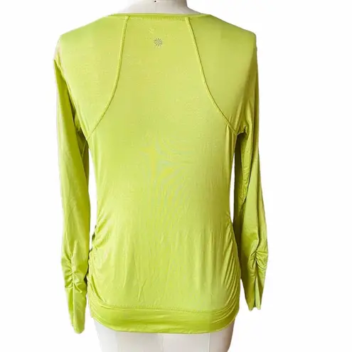 Tangerine Lime Green Activewear Long Sleeve Pullover Top ~ Women's MEDIUM