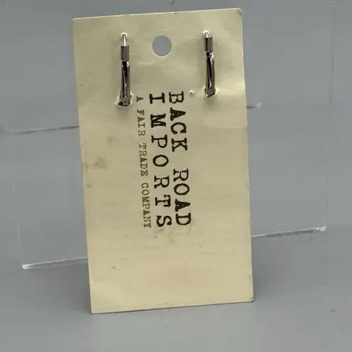 Hand Painted Earrings Rahime Arthouse Turkey Pierced Pottery Ceramics Folk Art Blue Size 0