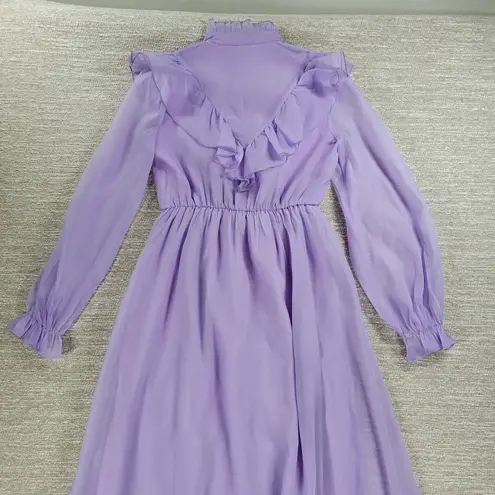 SheIn ‎ Prairie Dress Womens XS Lavender Cottage Flowy Lined Victorian Coquette