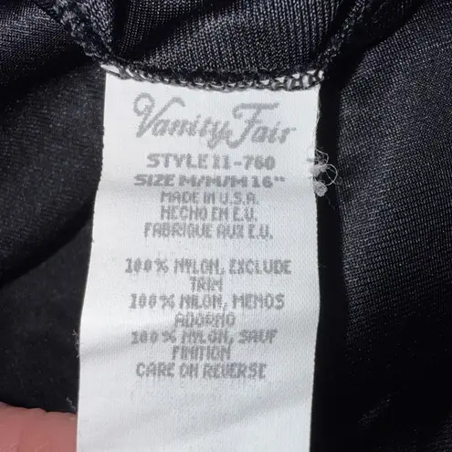 Vanity Fair Vintage Lingerie Black Nylon Half Slip Size Medium USA Made