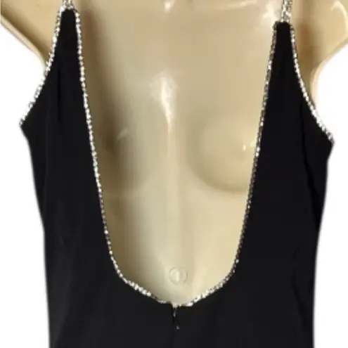 Hugo Buscati Collection Elegant Black Evening Rhinestones Dress 12 (Vintage)