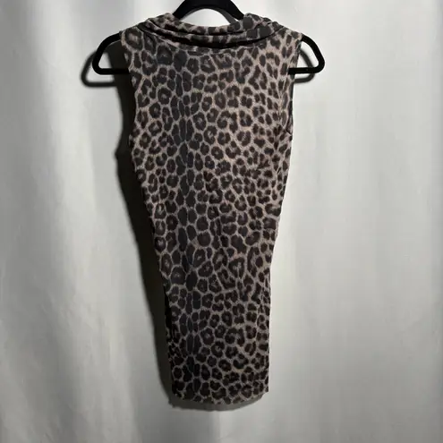 Sweet Pea Stacy Frati Animal Print Sleeveless Mesh Blouse VTG Y2K L Babydoll Top Brown Size L