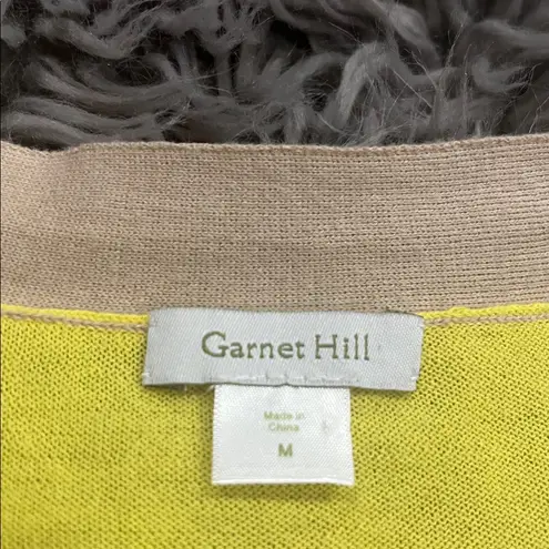 Garnet Hill lightweight cotton color block cardigan sweater M
