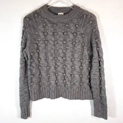 John + Jenn  Cable-Knit Crewneck Sweater Long Sleeves Pom Pom Bubble size XS