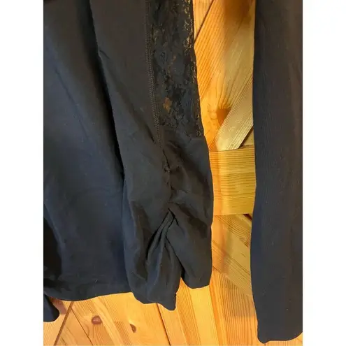 Rock & Roll Cowgirl  Black LS w/Lace Details size XL nwt (3745)