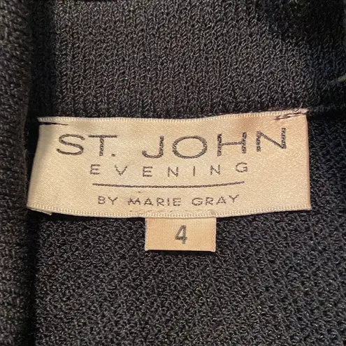 St. John Evening Black Double Breasted Knit Sweater
