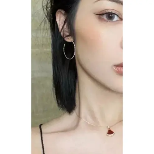 Boutique Beautiful Twist 14k Gold Plated Sterling Silver Hoop Earrings,‎ 4.2cm