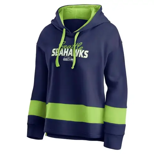 NFL Team Apparel NFL Seattle Seahawks Women's Halftime Adjustment Fleece Hooded Sweatshirt, M