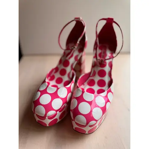 Larroudé Ari Polka Dot Patent Leather Ankle