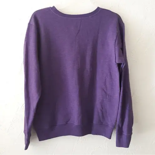 Hanes  Ecosmart Sweatshirt Women Small Crew Neck Cozy Violet Pullover Long Sleeve