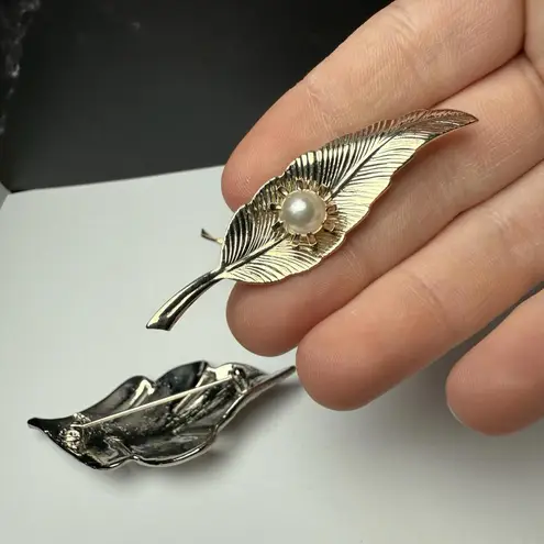 Autumn Leaf Brooch Pins Lot Of 4 Fall Leaves