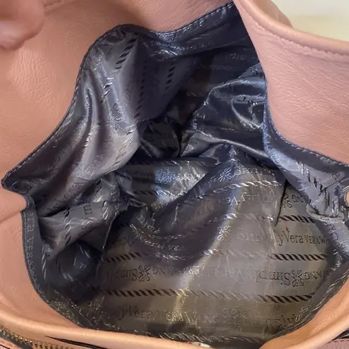 Simply Vera, Vera Wang Simply Vera Vera Wang Light Pink Shoulder Bag Zipper Closure Faux Leather