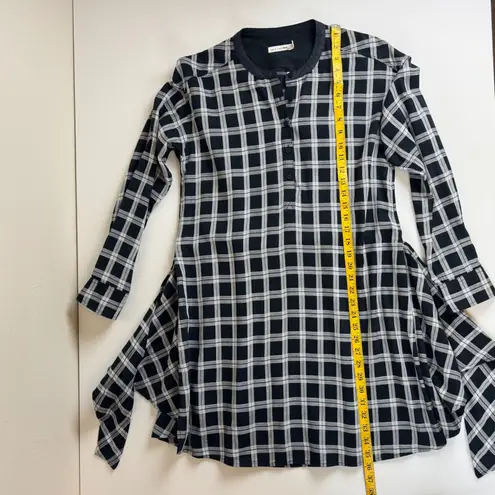 Rag and Bone  Plaid Mini Dress‎ Sz XS Black Long Sleeve Tie Waist Casual Academia