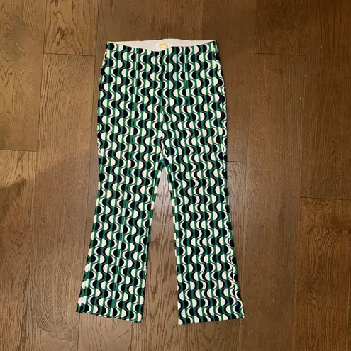 Maeve Anthropologie Margot Kick Flare Pants S Geometric Print Retro 70s Y2K