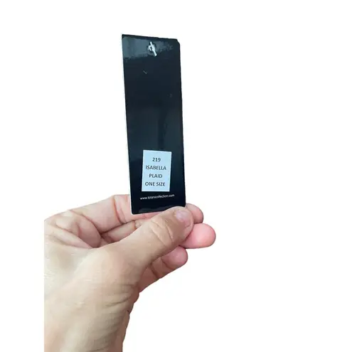 Tolani Isabelle plaid wool leather trimmed cape