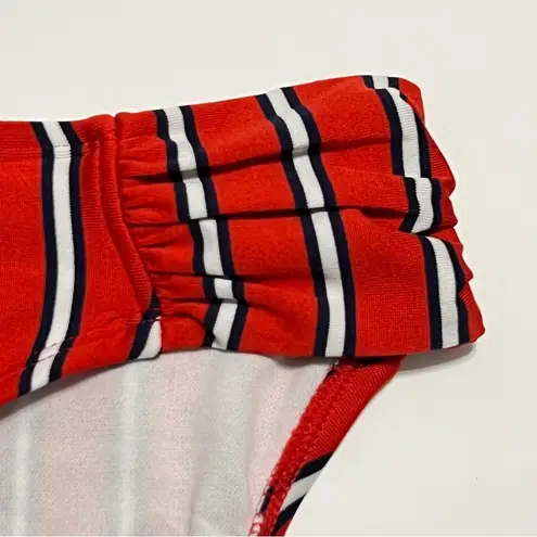 Kona Sol Red Stripe Tab Side Medium Coverage Bikini Bottom NWOT L