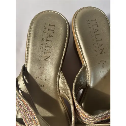 Italian Shoemakers Italian Shoemaker Multi Color Cross Strap Wedges Size 10M