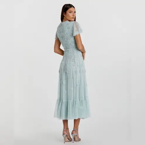 Mac Duggal 9212 Womens Embellished High Neck Cap Sleeve A Line Dress