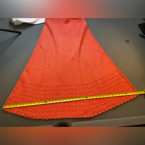 Vintage Picardo Knits Maxi Dress 2 pieces long sleeve jacket + sleeveless dress Orange