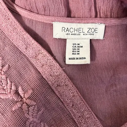 Rachel Zoe  Embroidered Boho Peasant Mauve Medieval Princess LOTR Western Women M