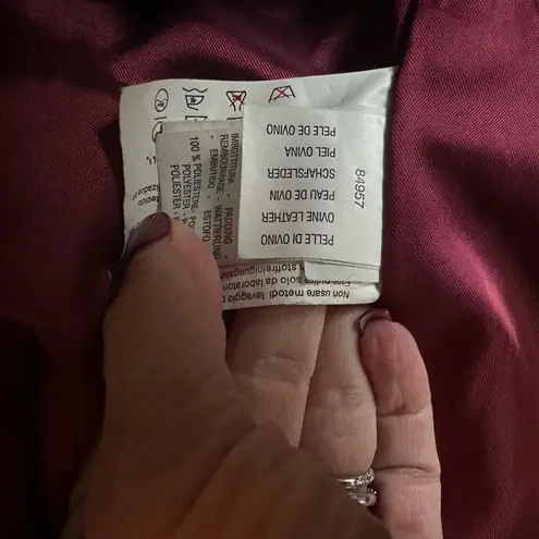 Marina Rinaldi Deep Burgundy belted Leather Jacket size 21 lined (US 12) Red