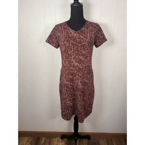 Duluth Trading Co NoGa Naturale Dress Womens Xs Red Short Sleeve Cotton Pockets