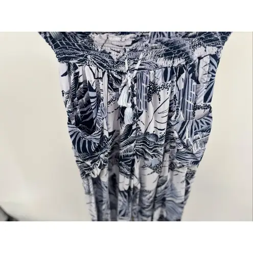 Aerie  blue white palm print joggers size small pockets