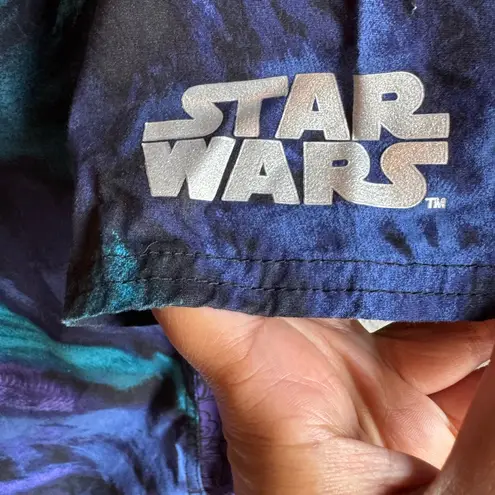 Star Wars Women's scrub Top in Purple and Blue sz medium EUC