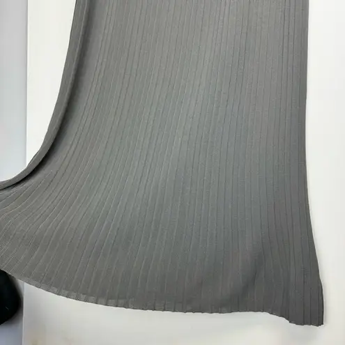 Escada Womens Pleated Maxi Skirt Sz 40 Grey Rayon Stretch Knit Gray