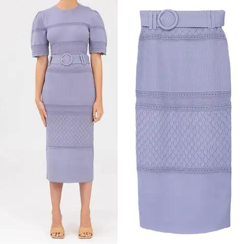 Keepsake  Bulletin Lavender Knit Midi Skirt with Belt