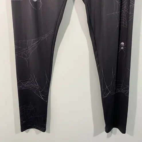Pumpkins & Lotions Women's Black Spiders Web Pull On Leggings Size L Size L