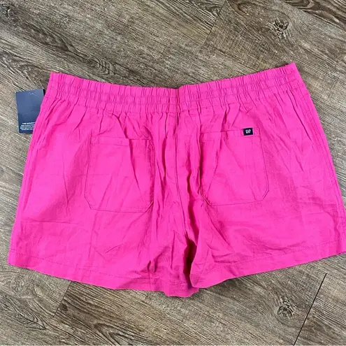 Gap  Linen Short Women XXL Pink 3” Stretch Pull On Pockets Summer Casual Rayon