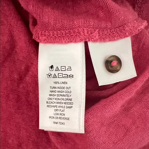 Sigrid Olsen  Women's Pink Button-Up Linen Shirt Size XL