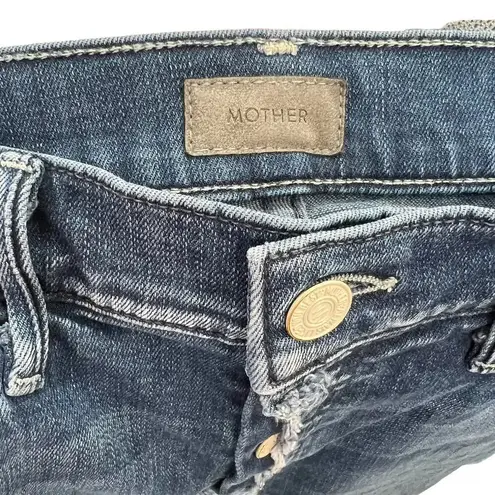 MOTHER Denim The Fly Cut Stunner Fray Jeans in Moon Dark Wash Size 25 Blue