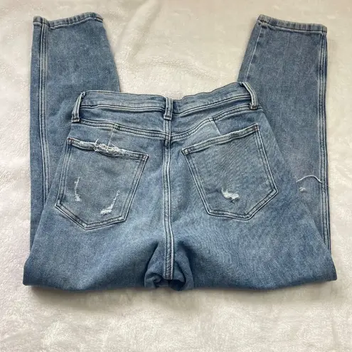Arizona JUNIORS Highest-Rise Curvy Mom Jeans Distressed Size 9 Light Wash Denim