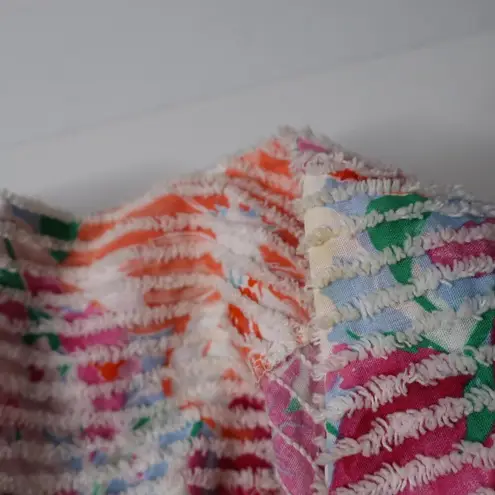 VTG Herbcraft Floral Chenille Short Sleeve House Coat Pockets Cottage USA Made L Size L