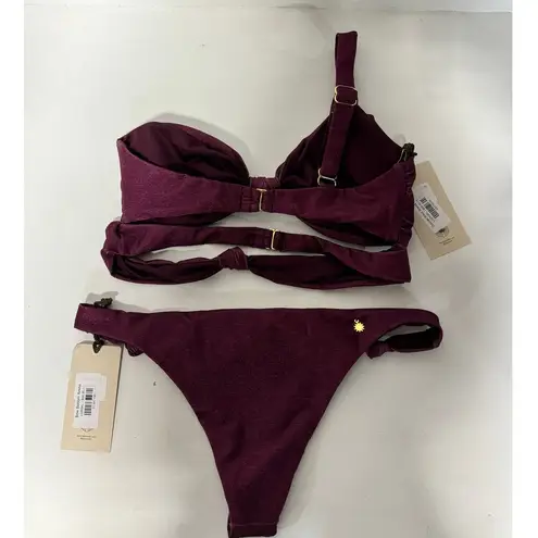 Arena NWT The Garzetta Double Knot Top & Bow Bottom Bikini Set Burgundy Women L
