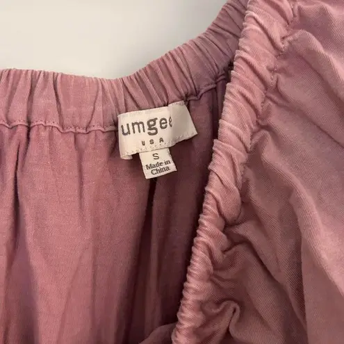 Umgee  Mauve Pink Off-Shoulder Ruffle Mini Dress – Burnout Tee Style size small