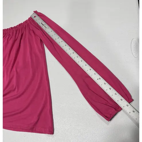 Go Couture Off Shoulder Top Women S Pink Long Sleeve Colorful Summer Soft