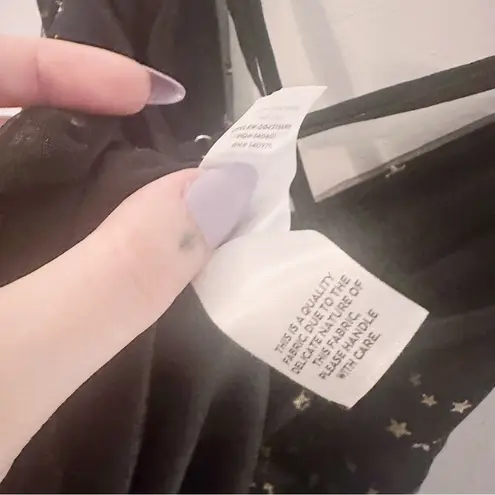 Lulus Favorite Moment Gold and Black Star Print Skater Dress Tulle Glitter