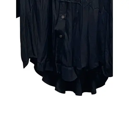 Boutique Plus Size Button Down Shirt Dress Black Size 3X Minimalist Beach Boho