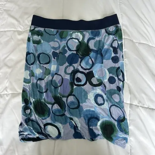 Vera Wang Womens Large L Skirt Simply Circle Elastic Waist Bubble Hem Lined Y2K Blue