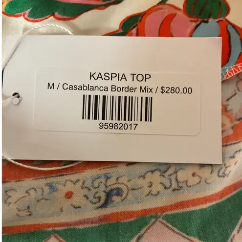 MISA Los Angeles Kaspia Top Casablanca Border Design Mix One Shoulder Size M NWT