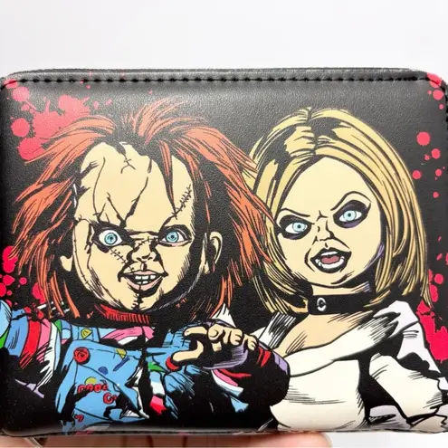 Lounge Fly Bride Of Chucky Happy Couple Black Zip Around Wallet