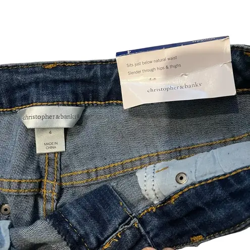 Christopher & Banks NWT, Christopher Banks Modern Fit Embroidery Detail Ankle Jeans, Sz 4