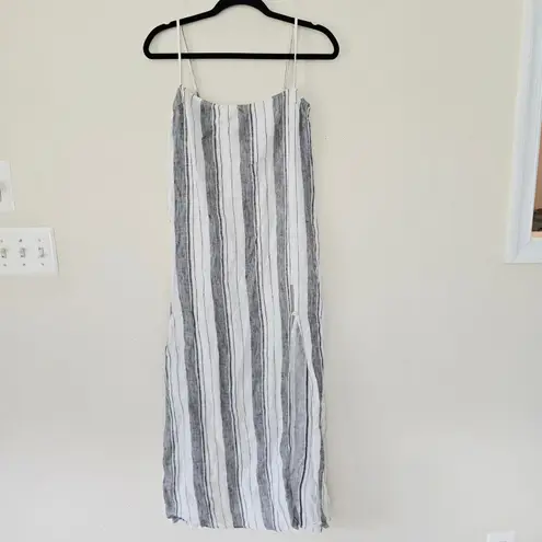 Reformation  Pineapple Dress Striped Linen Cream Black Women's Size XS