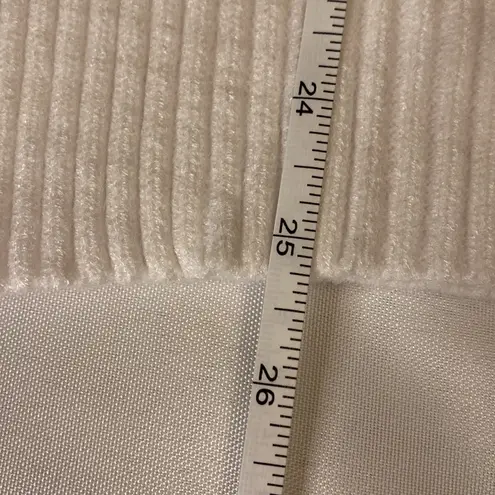 None Ribbed Knit Sweater Crew Neck Durable Fabric Blend Color Block Burgundy/White L